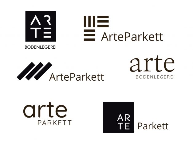 Unterschiedliche Logoentwürfe im Corporate Design