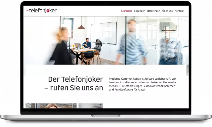 Homepage Telefonjoker auf Macbook