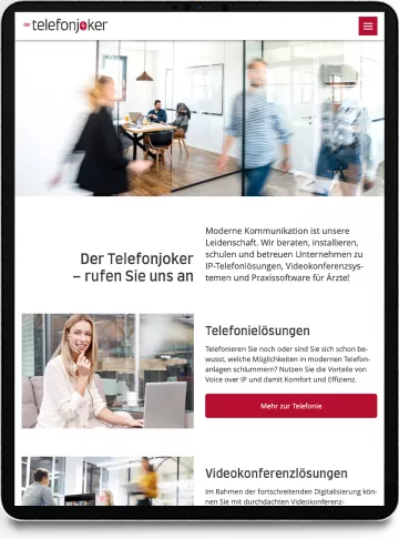 Homepage Telefonjoker auf iPad